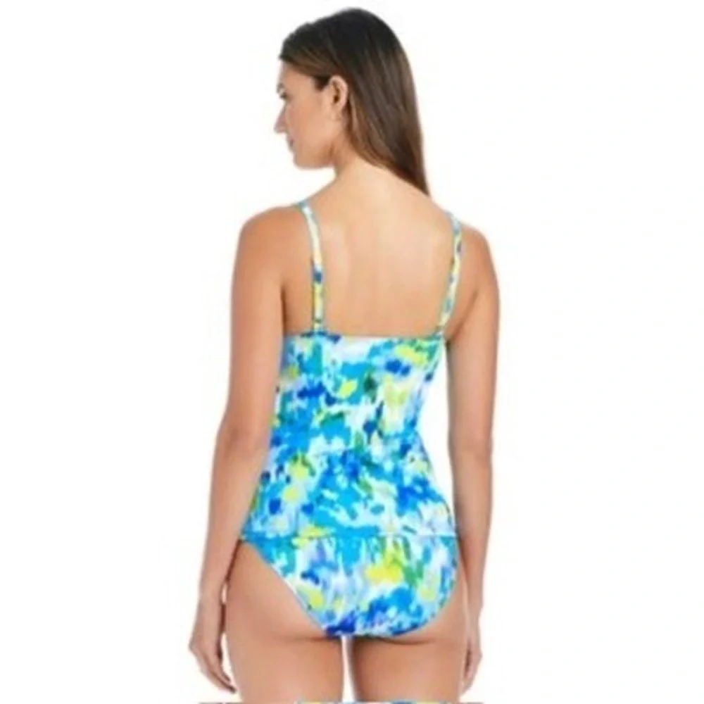 Bleu by Rod Beattie Life's A Beach Tankini Top & Sarong Hipster Bikini Bottoms 8